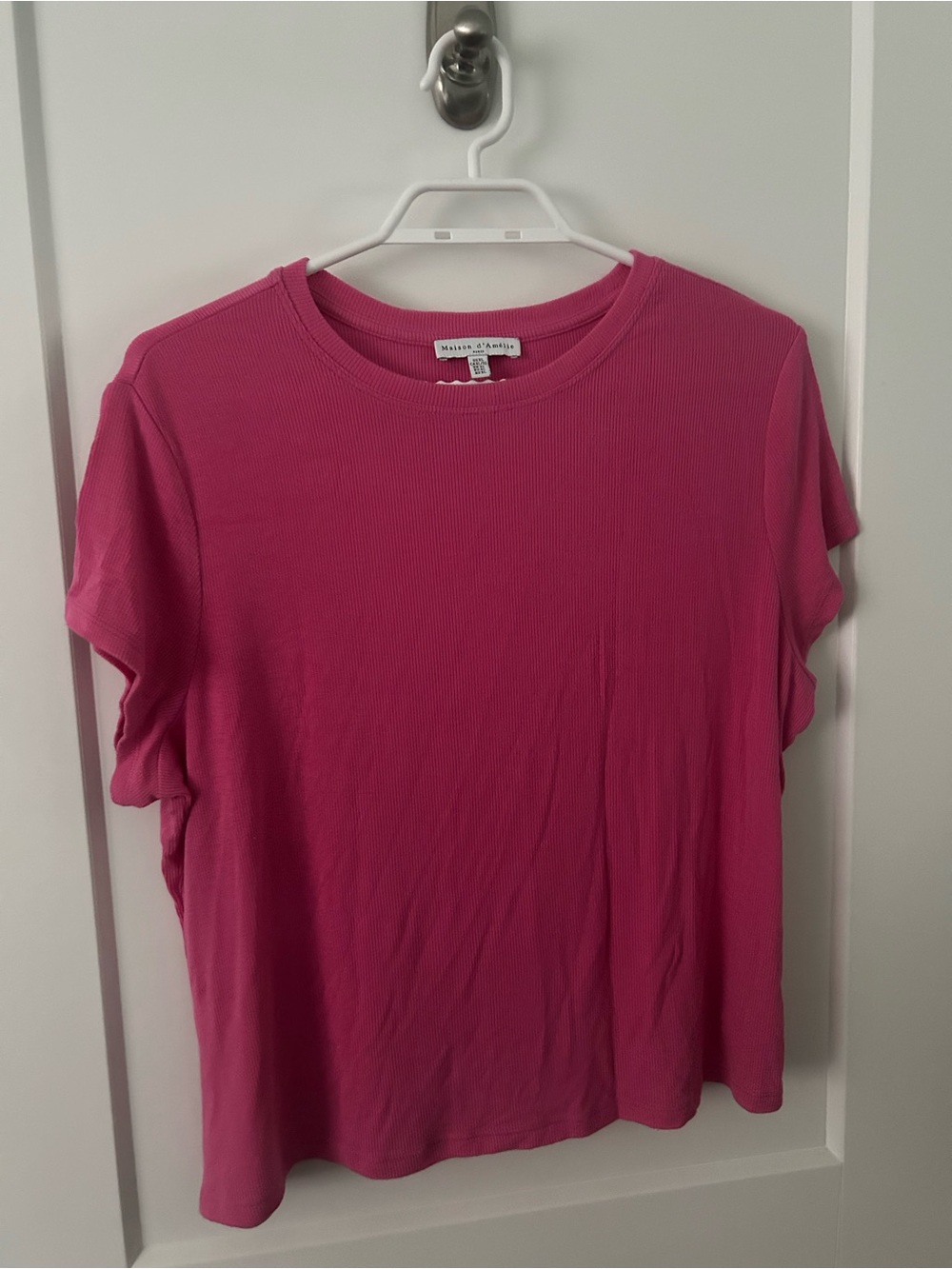Maison d’Amelie Paris Pink Modal Ribbed Tee